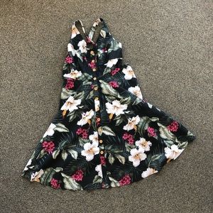 Tahiti Tropical Floral 50s Vintage Style Dress